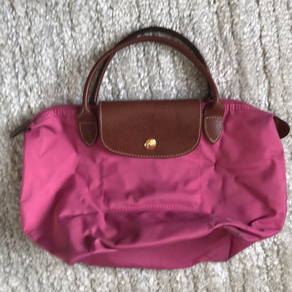 Lonchamp le pilage mini pink tote